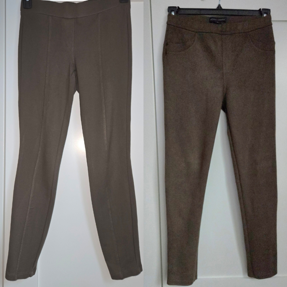 TWO Leggings Set Lot Sanctuary Style & Co Brown Olive Green